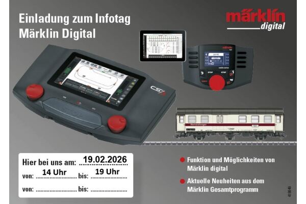 Märklin Digitaler Infotag und Neuheiten am 19. Februar 2026 - 14-19 Uhr - Märklin Digitaler Infotag und Neuheiten am 19. Februar 2026 - 14-19 Uhr