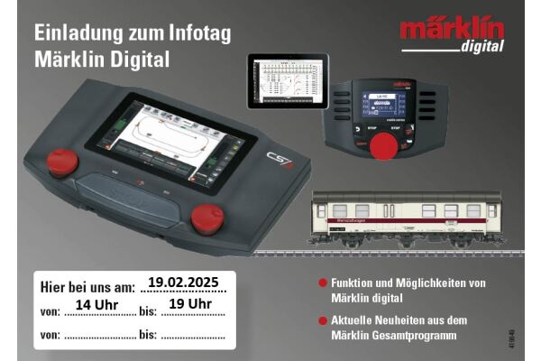 Märklin Digitaler Infotag und Neuheiten am 19. Februar 2025 - 14-19 Uhr - Märklin Digitaler Infotag und Neuheiten am 19. Februar 2025 - 14-19 Uhr