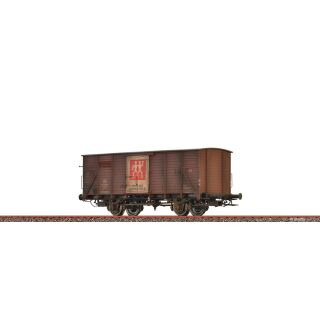 Brawa H0 49857 - Gedeckter Güterwagen G10 "Zwilling" DB, patiniert