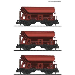 Fleischmann Spur N 830351 - 3-tlg. Set: Schwenkdachwagen (DB)