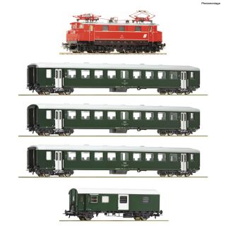 Roco H0 61494 - 5-tlg. Set: Elektrolokomotive 1670.27 mit Personenzug (ÖBB)