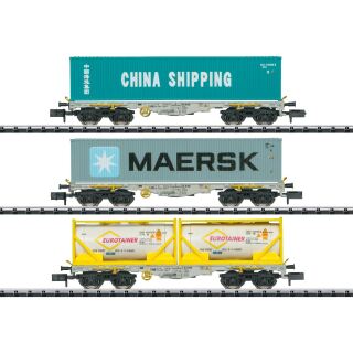 Minitrix T18703 - Güterwagen-Set Containertrans (AAE)