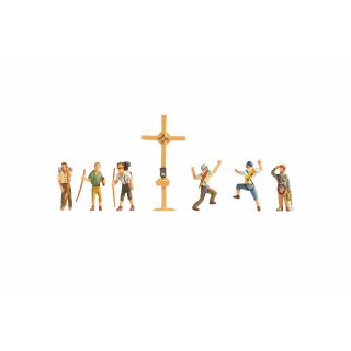 Noch H0 15874 - Bergwanderer mit Gipfelkreuz