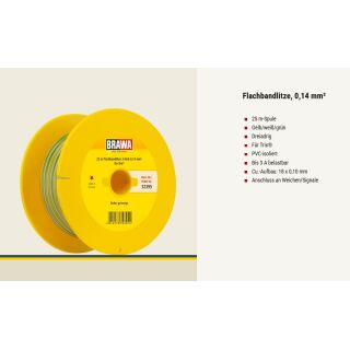Brawa 32395 - FB-Litze 0.14 mm², 25 m Spule, ge/ws/gn