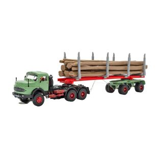 Viessmann 8036 - H0 MB Rundhauber 3-achs mit Langholztransporter Basis Funktionsmodell