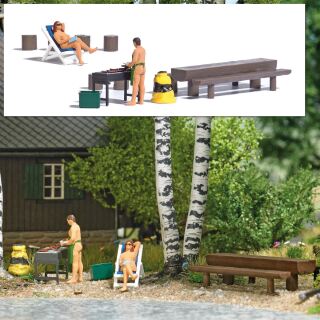Busch H0 7946 - A-Set: Nackt grillen H0
