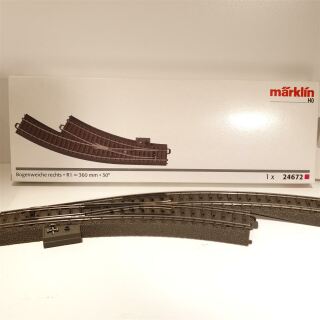 Märklin 24672 - C-Gleis Bogenweiche rechts R1 (360 mm) - GEBRAUCHT, ohne OVP