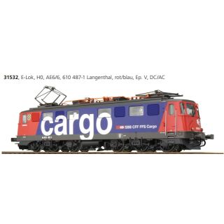 ESU H0 31532 - SBB AE6/6, 610 487-1 Langenthal, Rot/Blau, Epoche V