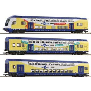 Roco H0 6220105 - 3-tlg. Set: Doppelstockwagen AC Digital (Metronom)