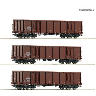 Roco H0 6600103 - 3-tlg. Set: Offene Güterwagen (DR)