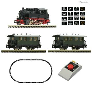 Fleischmann Spur N 5160003 - Analog Start Set: Dampflok BR 80 mit Personenzug (div.)