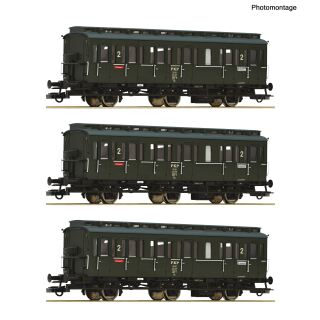 Roco H0 6200100 - 3-tlg. Set: Abteilwagen (PKP)