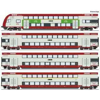 Roco H0 6220148 - 4-tlg. Set: Doppelstockwagen AC Digital (CFL)