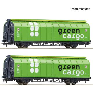 Roco H0 6600114 - 2-tlg. Set: Schiebewandwagen (Green Cargo)