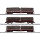 Märklin H0 45600 - US-Rungenwagen-Set Holzbeladung