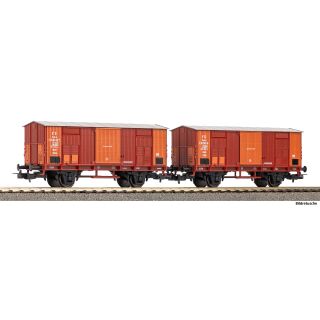 Piko H0 28328 - 2er Set Gedeckter Güterwagen (FS)