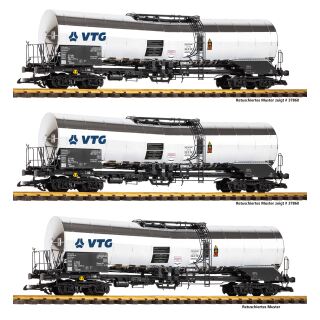 Piko Spur G 37863 - 3er Set Chemiekesselwagen (VTG)