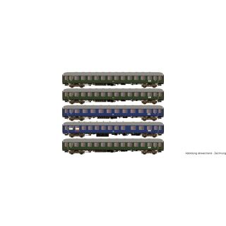 Hobbytrain HO 43032 5-teiliges Personenwagen-Set D83/41 der DB, Ep III, gebraucht, TOP, OVP