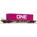 Roco H0 76234 - Taschenwagen T3+ONE Containe (AAE),...