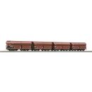 Roco H0 66037 - 4-teiliges Set Selbstentladewagen der DB,...