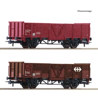 Roco H0 77034 - 2-tlg. Set: Offene Güterwagen (SBB)