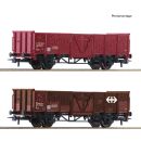 Roco H0 77034 - 2-tlg. Set: Offene Güterwagen (SBB)
