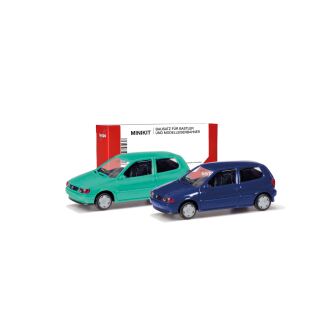 Herpa 012140-007 - Volkswagen (VW) Polo 2-Türig, 2er-Set, Pistazie/Chagallblau