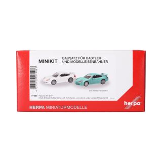 Herpa 014083 - MiKi Porsche 911 GT3 (996) Grandprix Weiß und hellgrün, 2 Stück
