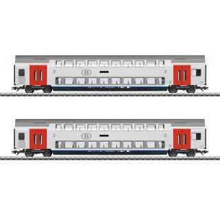 Märklin H0 43566 - Doppelstockwagen-Set (SNCB)