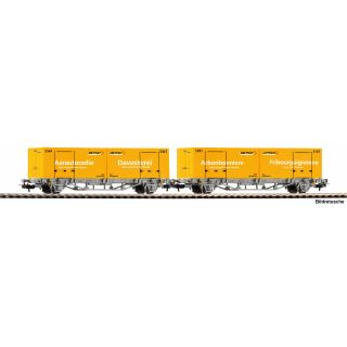 Piko H0 27748 - 2er Set Containertragwagen 2x 20 WP Post-Container CH-AAE (RAG)