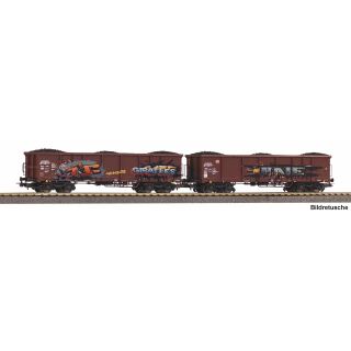 Piko H0 28338 - 2er Set Eaos Graffiti Ladung Kohle (DB AG)