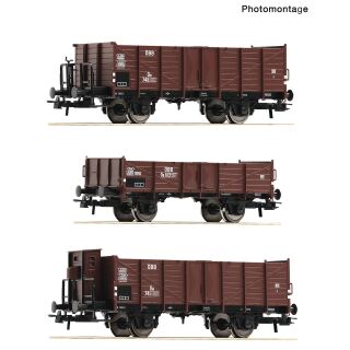 Roco H0 6600250 - 3-tlg. Set: Offene Güterwagen (ÖBB)