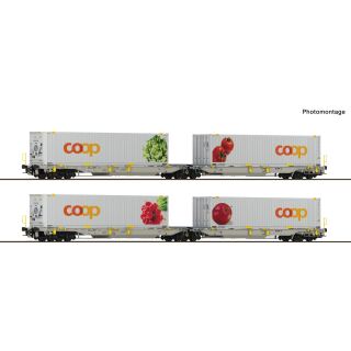 Roco H0 6600322 - 2-tlg. Set 1: Doppeltaschen-Gelenkwagen T2000 (RailCare)