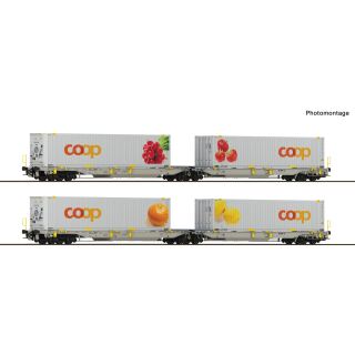 Roco H0 6600323 - 2-tlg. Set 2: Doppeltaschen-Gelenkwagen T2000 (RailCare)