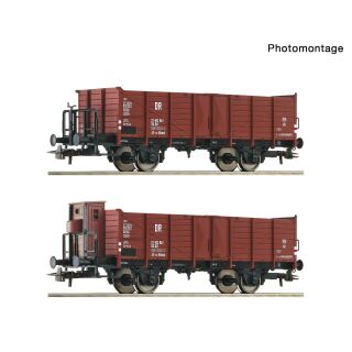 Roco H0 6600253 - 2-tlg. Set: Offene Güterwagen (DR)
