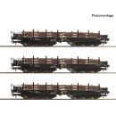 Roco H0 6600263 - 3-tlg. Set: Schwerlast-Flachwagen (NS)