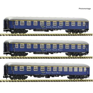 Fleischmann Spur N 6260078 - 3-tlg. Set 1: Schnellzugwagen (Suisse Train Bleu)