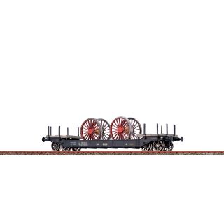 Brawa H0 47918 - Tiefladewagen SSm mit Ladegut S2/6 Radsätzen (K.Bay.Sts.B.)