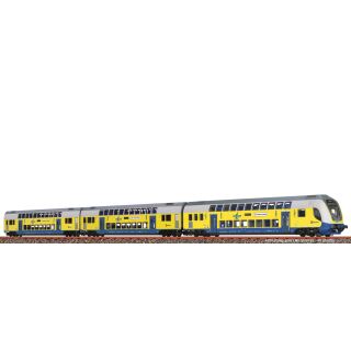 Brawa Spur N 64545 - Doppelstock-Wagenset 3er-Set (RE 3 Hamburg Hbf) (metronom)