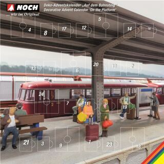 Noch H0 65593 - Deko-Adventskalender Auf dem Bahnsteig