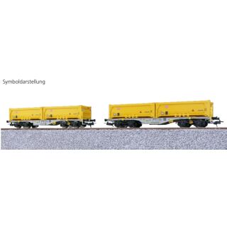 ESU H0 36600 - Containertragwagen Sgmmns 37 80 4505 307-1 + 37 80 4505 448-3 D-AAEC Mulde272901+273110+272915+273238 DC (AAE)