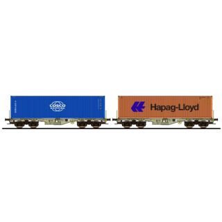 ESU H0 36610 - Containertragwagen Sgmmns 37 80 4505 284-2 + 37 80 4505 388-1 D-AAEC Container CSNU 610332 + HLXU 862303 DC (AAE)
