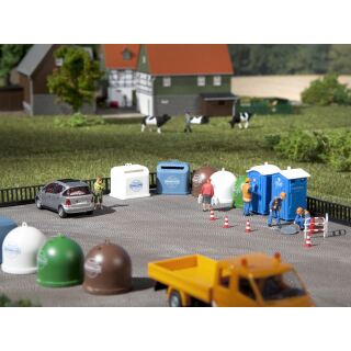 Auhagen H0 42593: Mobiltoiletten, Recycling-Co