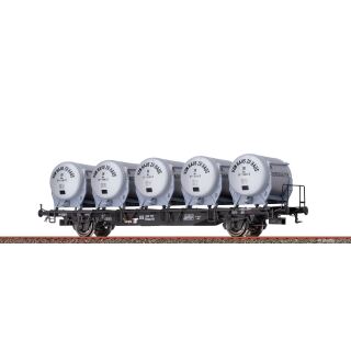 Brawa H0 49136 - Behältertragwagen BTmms58 mit Dikr 602 Von Haus zu Haus (DB)