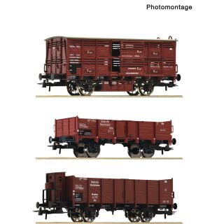 Roco H0 6600470 - 3-tlg. Set: Güterwagen (DRG)