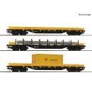 Roco H0 6600430 - 3-tlg. Set: Rungenwagen Bahnbau (DB)