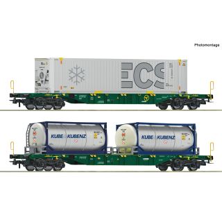 Roco H0 6600361 - 2-tlg. Set: Containertragwagen (Lineas)