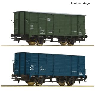 Roco H0 6600490 - 2-tlg. Set: Gedeckte Güterwagen (DB)