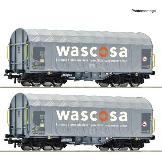 Roco H0 6600389 - 2-tlg. Set: Schiebeplanenwagen (WASCOSA)
