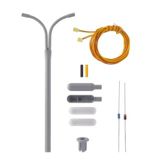 Viessmann 6723 - H0 Bausatz Peitschenleuchte doppelt 2 LEDs weiß